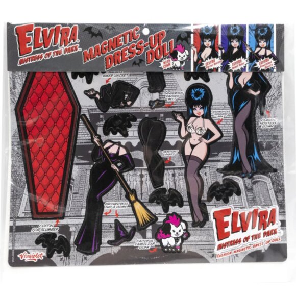 Elvira GothicMistress of The Dark Coffin Dress Up Magnet Set NEW - Picture 2 of 4